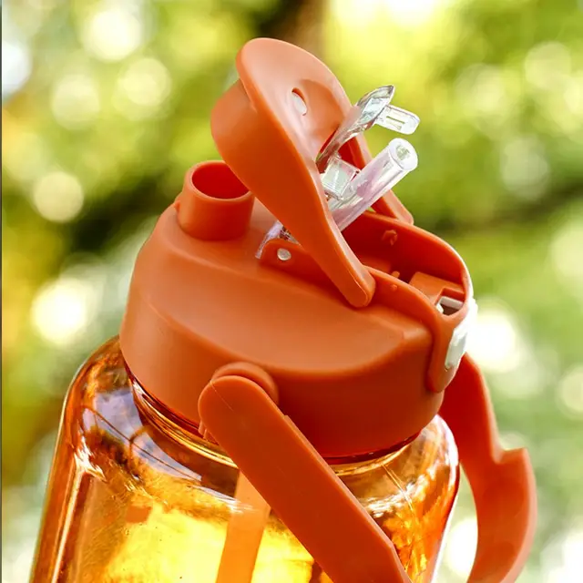Gradient Plastic 3-IN-1 Water Bottle Set with Measurement Scale Large Capacity Drink Bottle Outdoor Sports Camping 4
