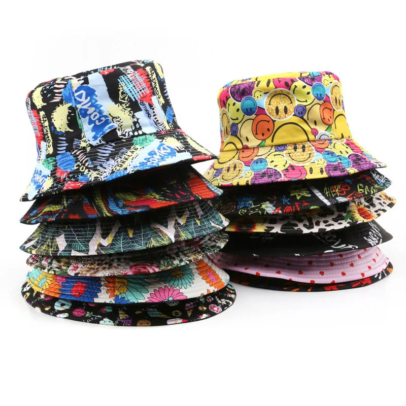 

Women's Summer Hat Reversible Fisherman Hat Printed Men's Caps Outdoors Bucket Hat Travel Sunscreen Cap Visor Sun Protection Hat