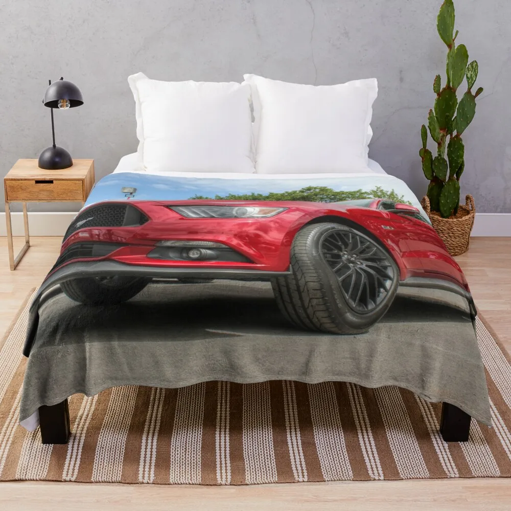 

Shiny Red Mustang Throw Blanket christmas decoration Hairy Blanket Stuffed Blankets