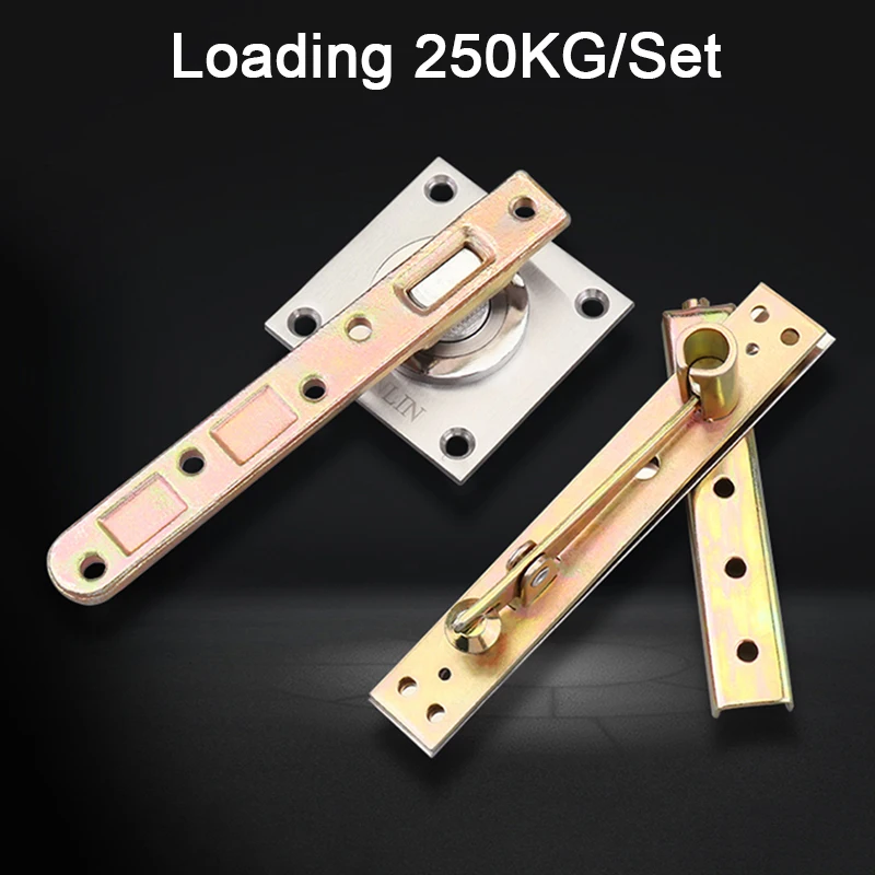 

HOT 1Set Metal Heavy Duty Door Pivot Hinges 360° Rotation Invisible Hidden Door Hinges Install Up and Down Loading 250KG/Set