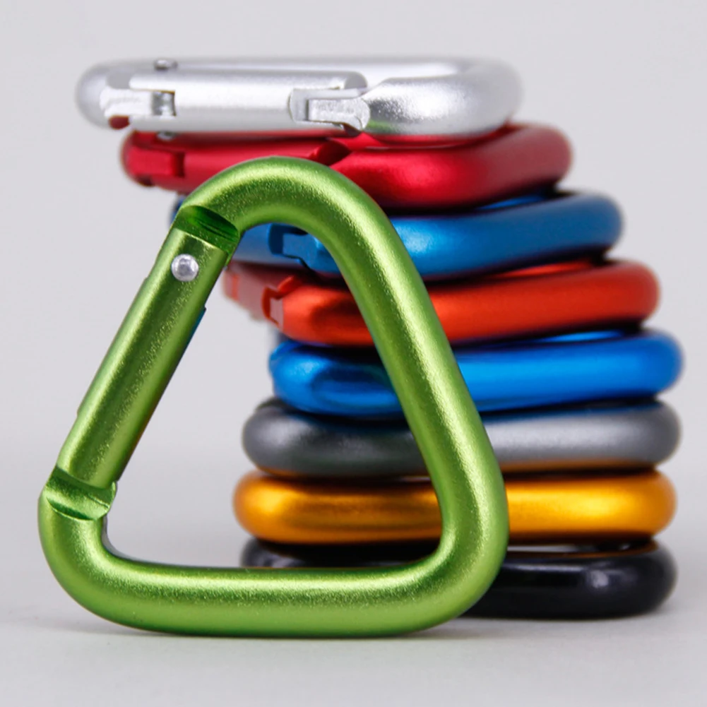 

5pcs Triangle Carabiner Outdoor Camping Hiking Keychain Snap Clip Hook Kettle Buckle Carabiner Accessories For Hanging Backpack