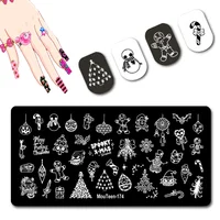 Disney Horror Christmas Nail Stamping Plates Merry Christmas Tree Stamp Plates for Nail Art Decoration #174 1