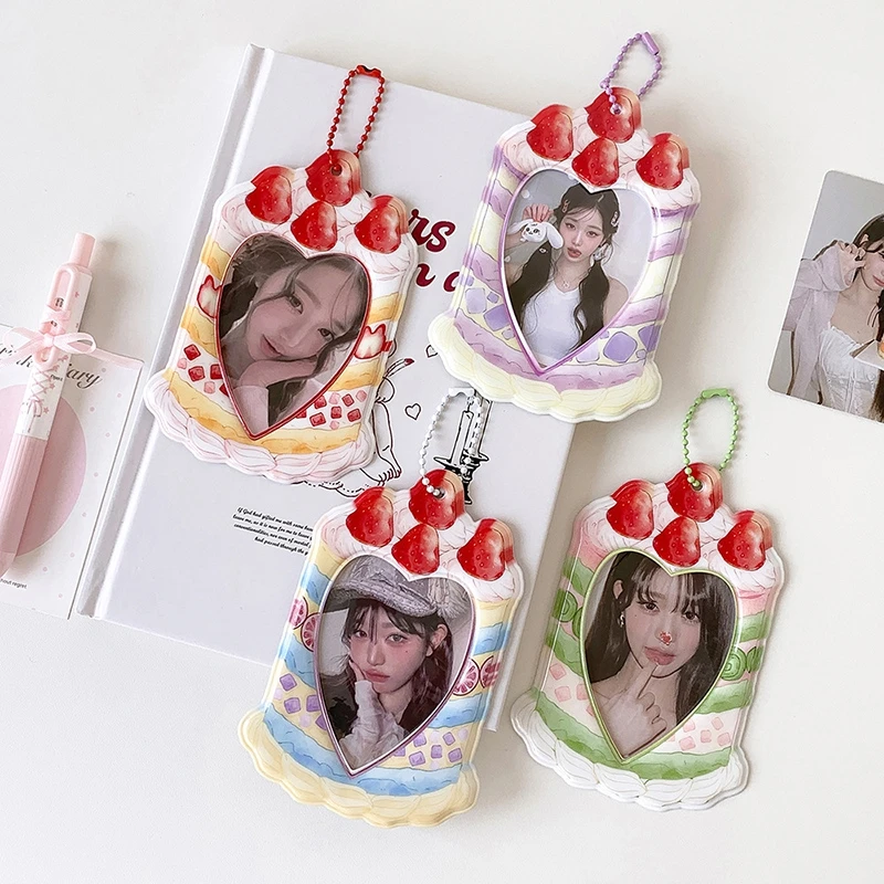 Charming Strawberry Pink Photocard Holder - Cute Protective Sleeve & Display Case
