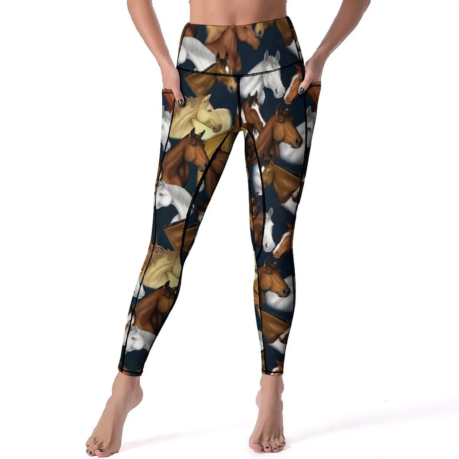 

Cool Hourse Yoga Pants Female Wild Animal Print Leggings Push Up Kawaii Yoga Legging Quick-Dry Printed Gym Sport Pants