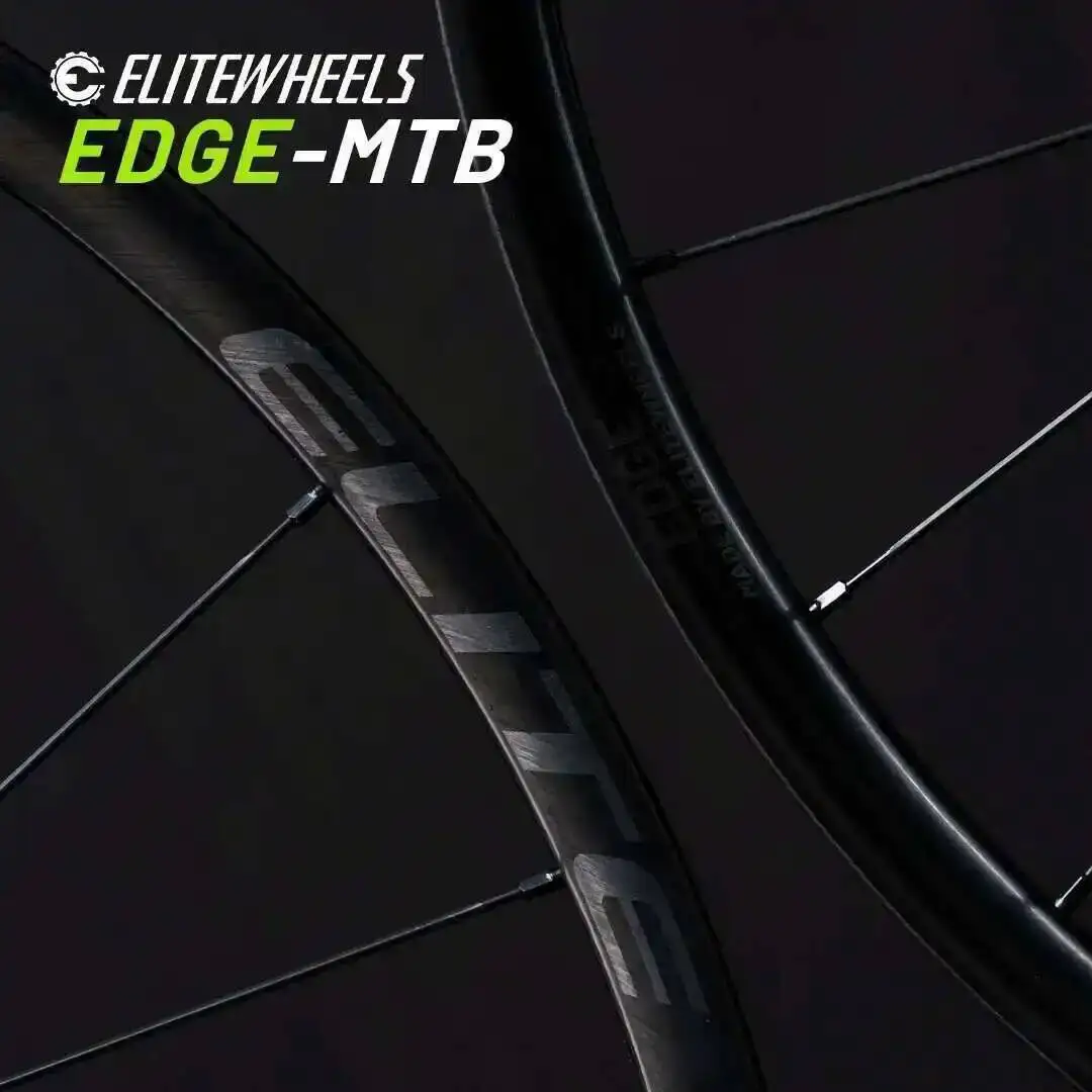 ELITEWHEELS EDGE-MTB UD Raw Weave 1201g Lightweight Carbon Mountain Rim Wheelset For Off-Road Cycling In XC Kinetec 50T Ratchet