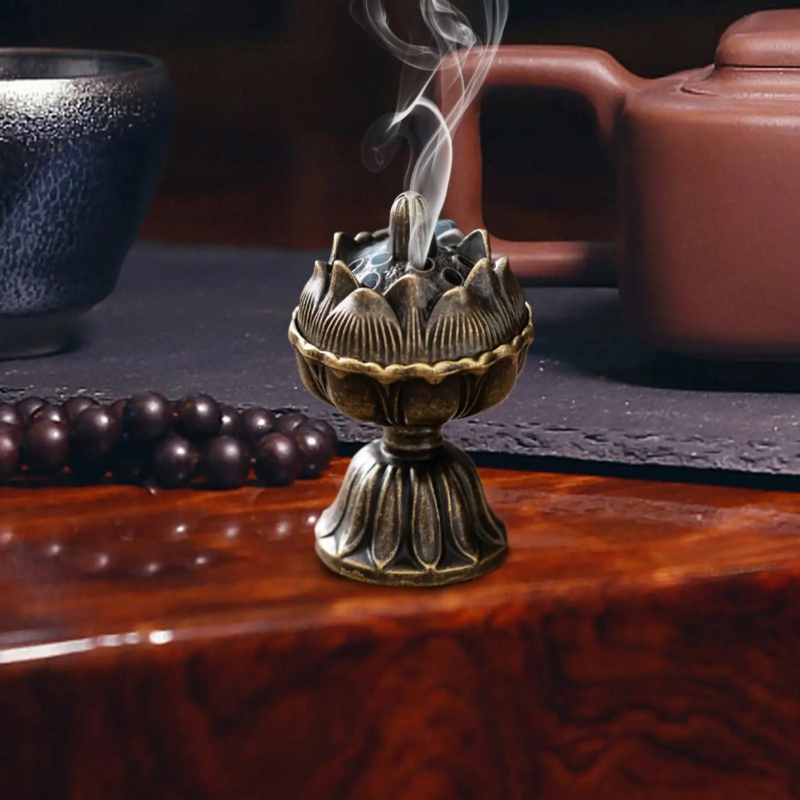 Aromatherapy Incense Burner Zinc Alloy Aromatherapy Burner mini Tea Pot Shape Incense Holder Artistic Zen Incense Burner Decor