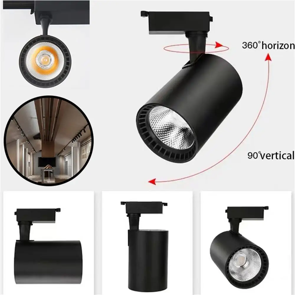 Set of Track Lamps LED Spot Lighting 20W 30W 40W 220V Track Light Fixtures with Rail for Ceiling Wall Living Room Tracks Spots 3