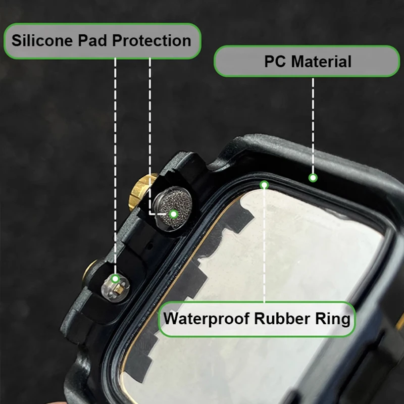 Premium Armor Metal Case with Strap and HD Glass - Waterproof Protective Cover