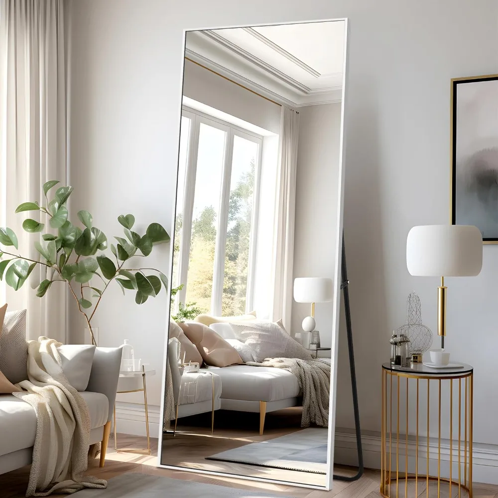 

NeuType Full Length Mirror Standing Hanging or Leaning Against Wall, Large Rectangle Bedroom Floor Dressing Mirror Wall-Mounted