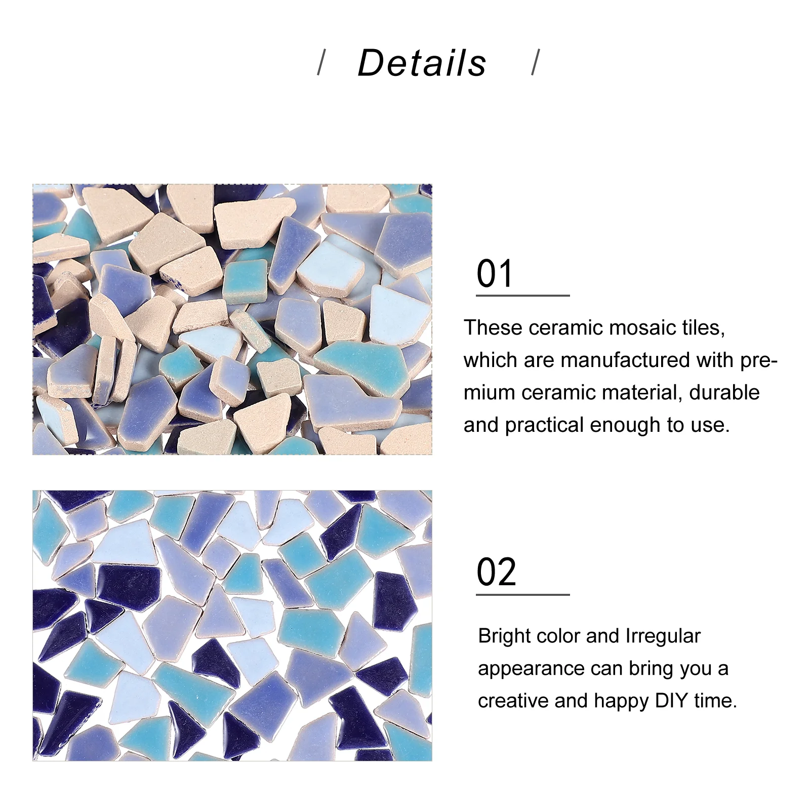 Ceramic Mosaic Tiles 200 Pieces Mosaic Particulate Stone Handmade Crafts Supplies Sturdy Glazed Ceramics Desk Home Decor Art diy mosaic supplies acrylic mosaics glass mosaic tiles mirror mosaic tiles mother pearl mosaic tiles