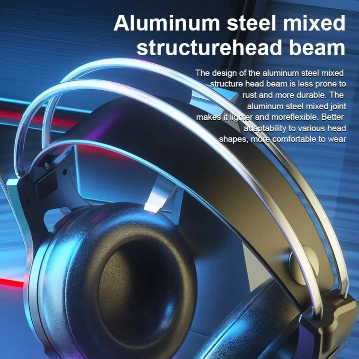 AULA S506 Gaming Headphones with HD Flexible Mic Wired Headset Computer Laptop RGB Heavy Bass Noise Cancellation