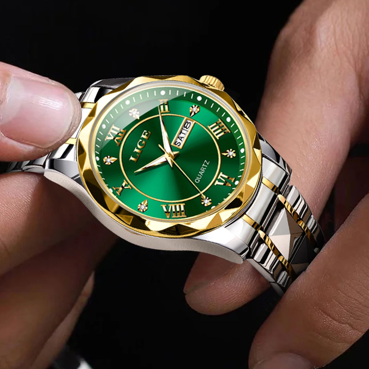 LIGE Fashion Business Date Watch Men Casual Military Waterproof Men's Quartz Wristwatches Top Brand Luxury Sports Chronograph