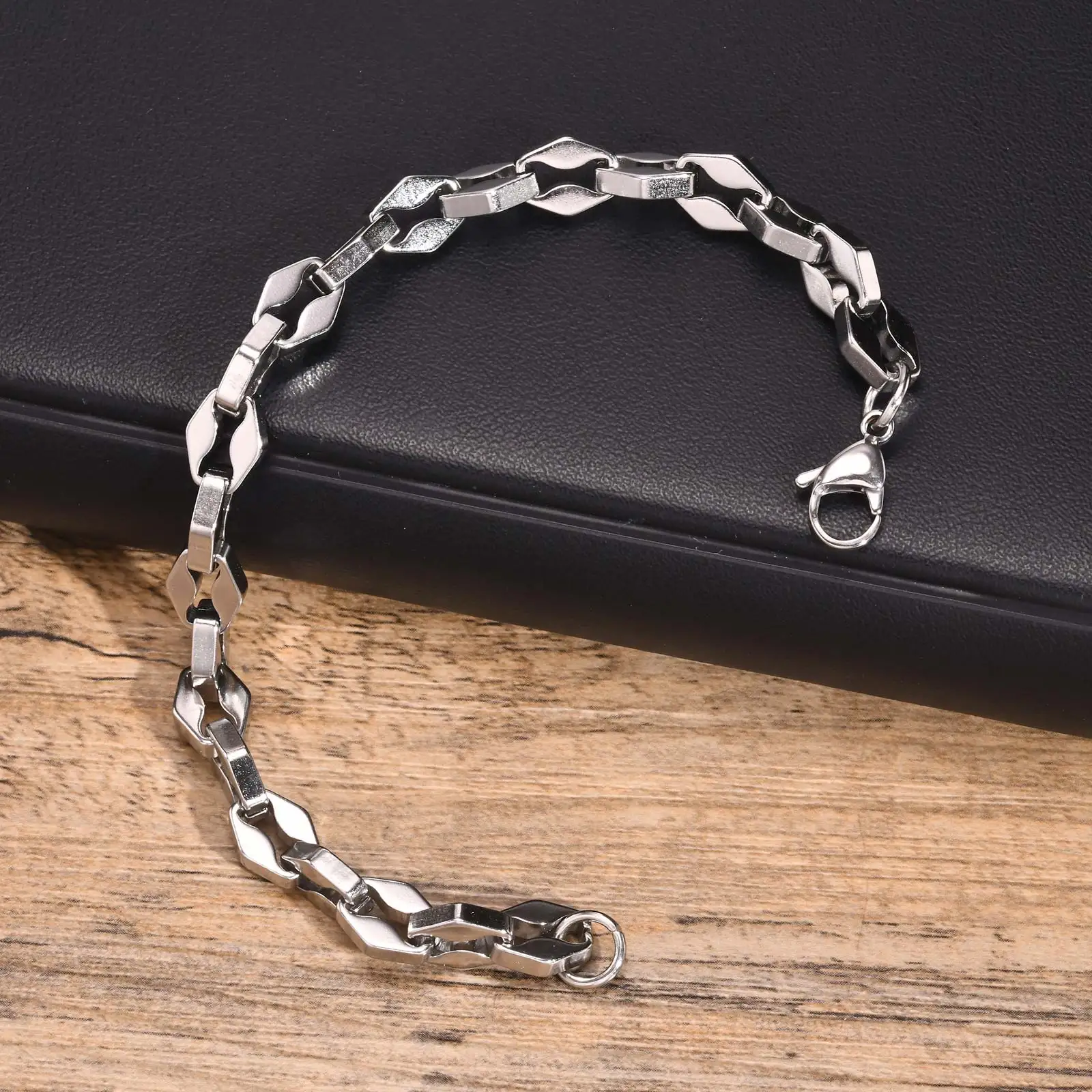 Coole sechseckige Schraube, spezielles Design, Kettenarmbänder, goldfarben, solides, klobiges Gliederarmband, Schmuck, trendiges Geschenk für Männer, Freund – Detail 4