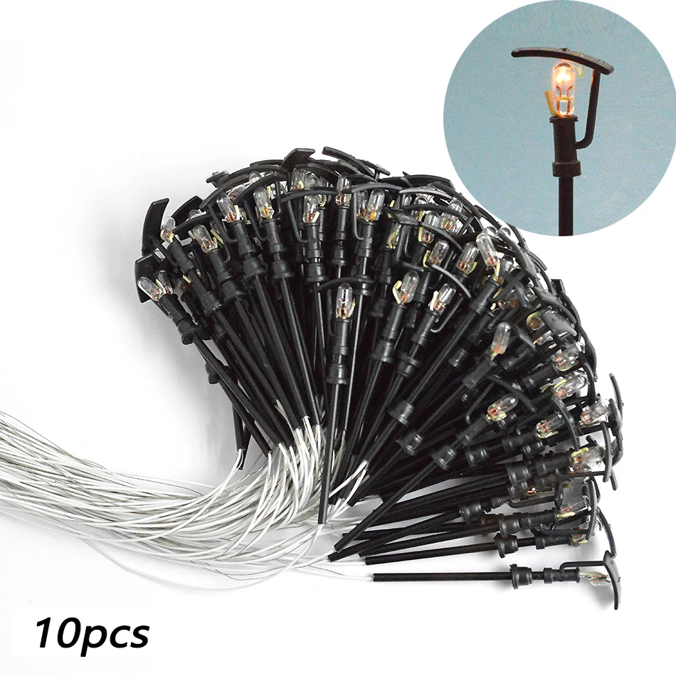 

Miniature Street Lamp Model For Diy Sand Table Building City Lighting Scene Layout Diorama Kits 10Pcs