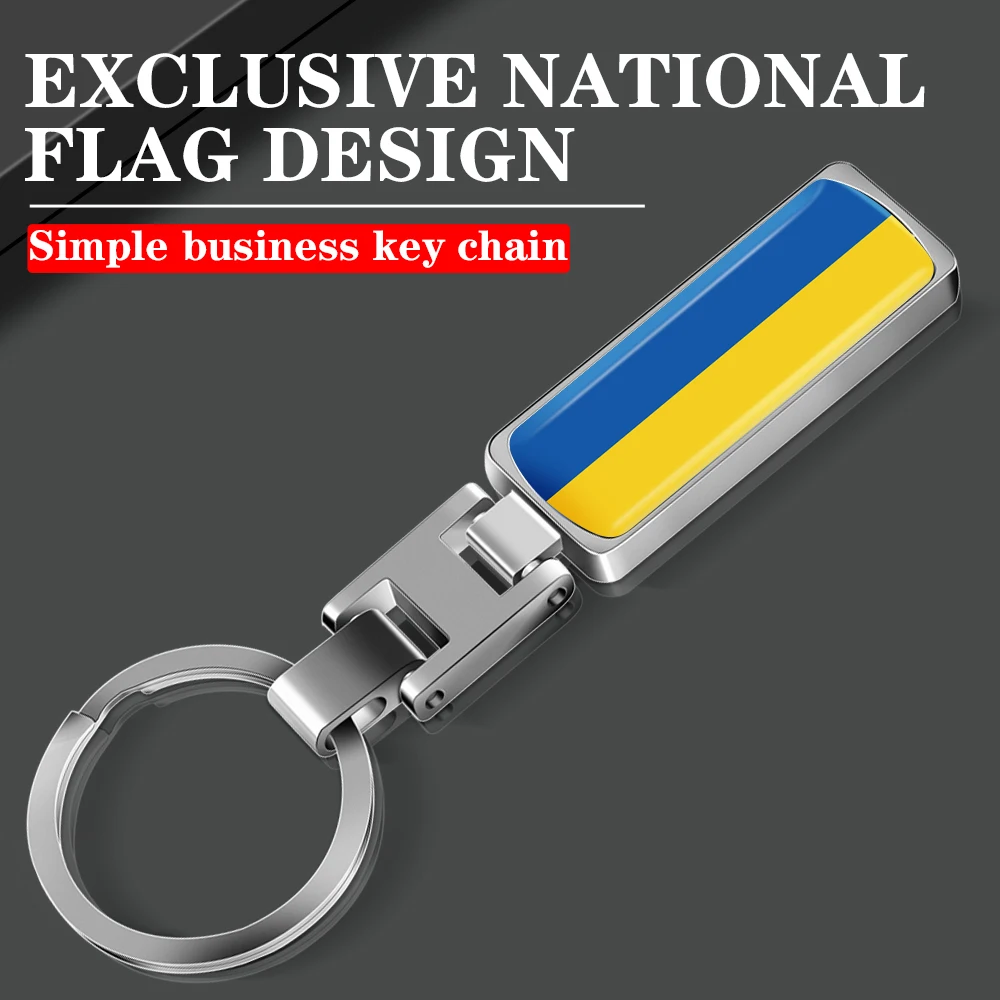 3D Metall Epoxy Auto Keychain Schlüsselanhänger Ukraine Flaggen