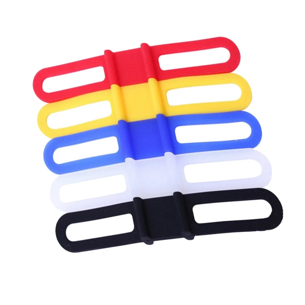 5Pcs 실리콘 자전거 스트랩 밴드 범용 손전등 전화 도구 홀더 마운트 클램프 ..