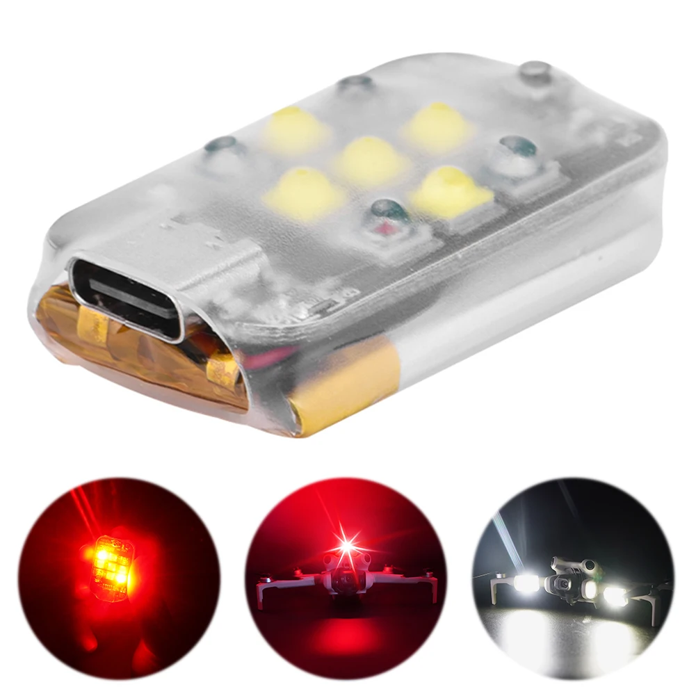 Blinking LED Flash 300mAh Wireless LED Drone Strobe Light 3 Modes Anti-collision Warning Lamp for DJI Avata 2/ Mini 3/4 Mavic 3