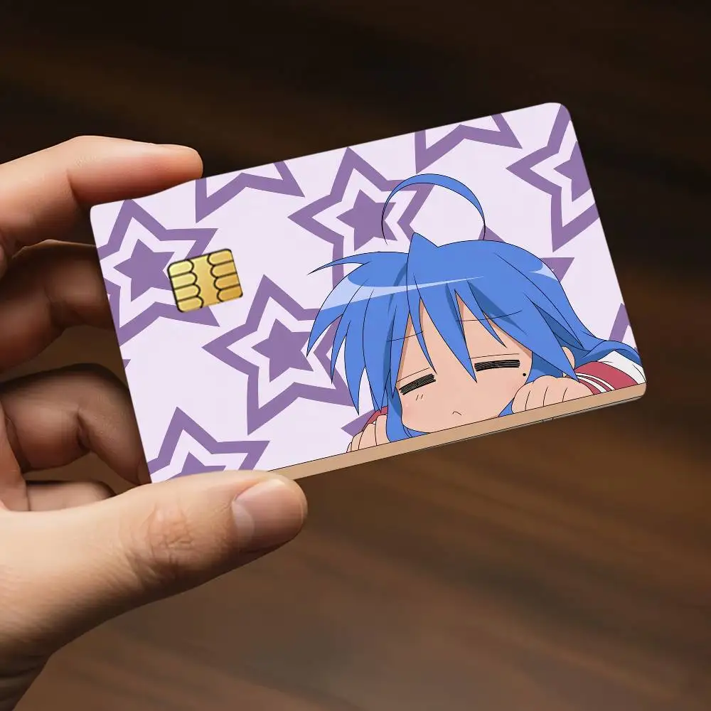 Anime Lucky Star Credit Dekorative Karten-Aufkleber, geeignet für Bankkarten, Metro Transit, kratzfest, Geschenk, 4 Stück – Detail 8