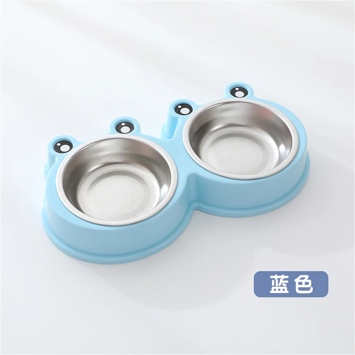 고양이 그릇 개 그릇 식수 먹이 원피스 애완 동물 이중 그릇 스테인레스 스틸 개구리 그릇 애완 동물 식품 용품 애완 동물 제품