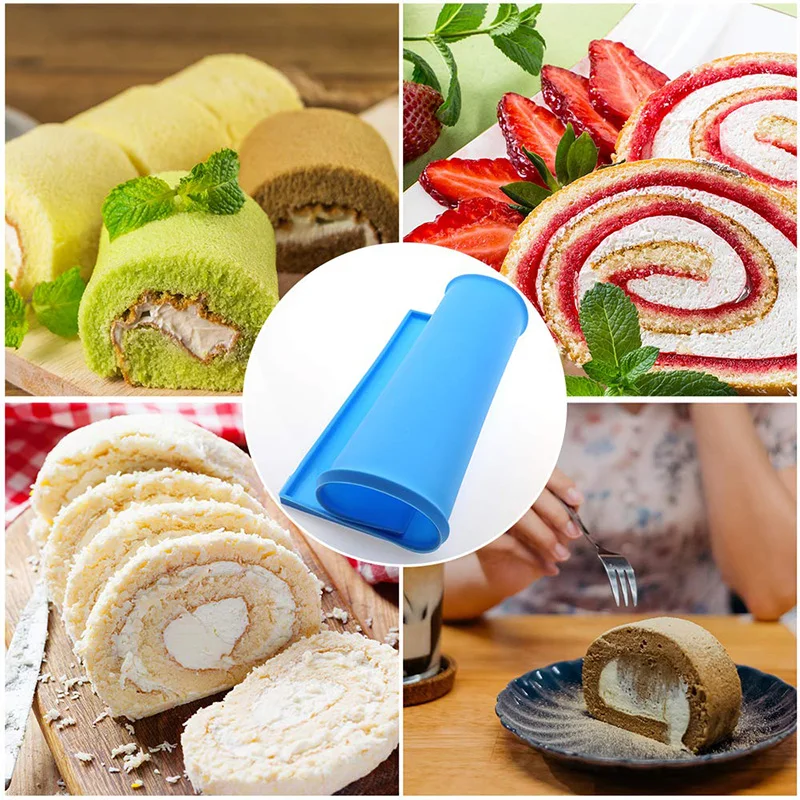 2pcs Swiss Roll Cake Silicone Tray Pan Baking Mat Jelly Pan Nonstick Baking Rug Mat Mould silicone baking mat silicone baking tray