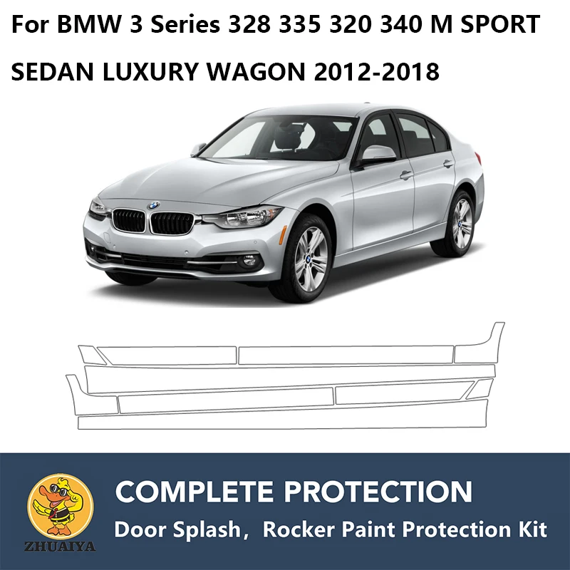 

PreCut Rocker Panels Paint Protection Clear Bra Guard Kit TPU PPF For BMW 3 Series 328 335 320 340 M SPORT SEDAN WAGON 2012-2018
