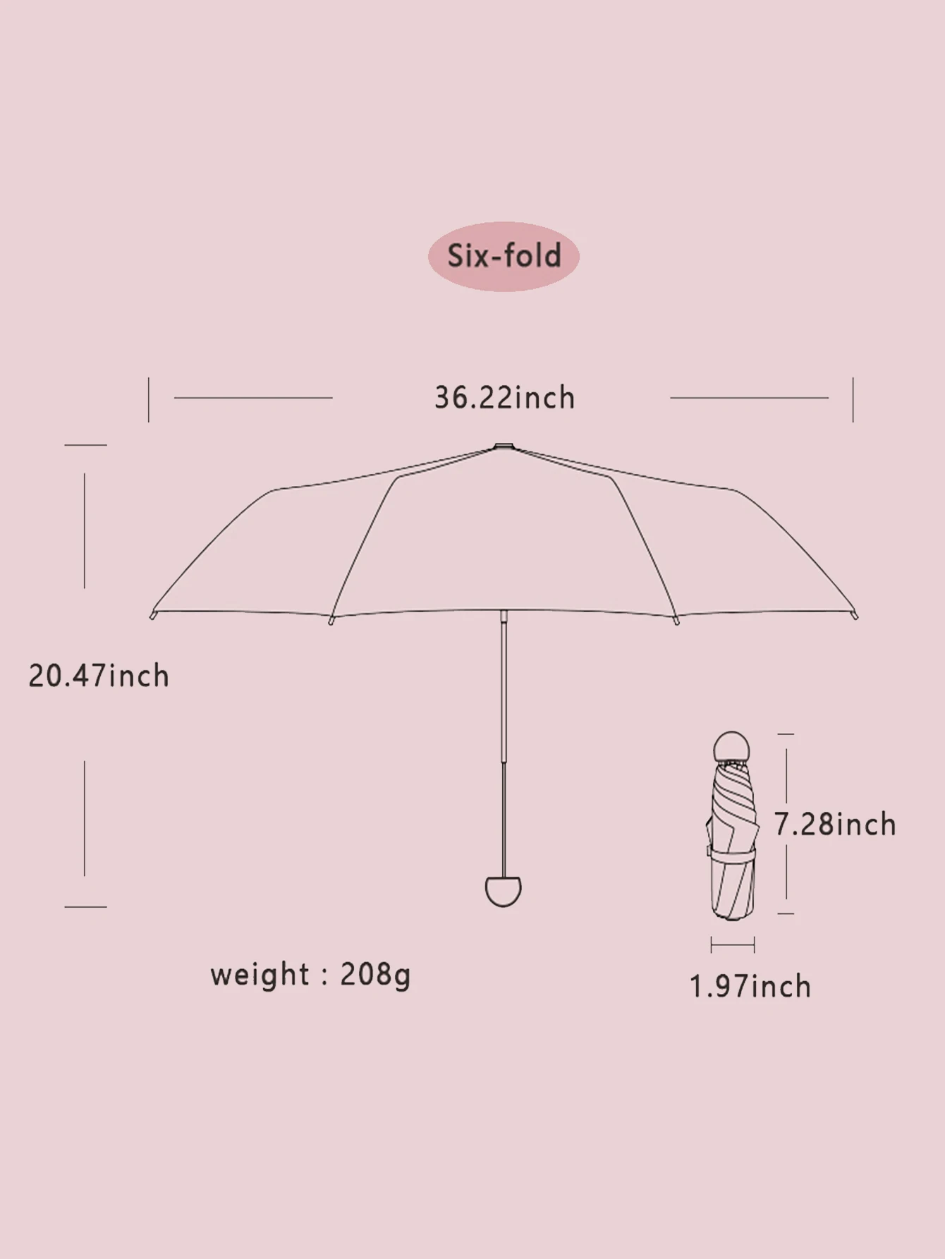 Ultralight And Compact Portable Capsule Umbrella UV Protection Umbrella Mini Five-fold