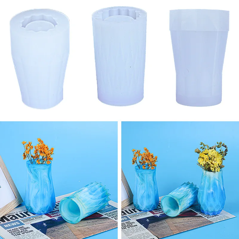 DIY Epoxy Silicone Mold Cylinder Flower Vase Mirror Resin Flowerpot Gypsum Molds Decoration Epoxy Resin Mold Jewelry Making lion head gypsum flower pot silicone mold epoxy resin casting mold succulent vase cement mold candle holder mold