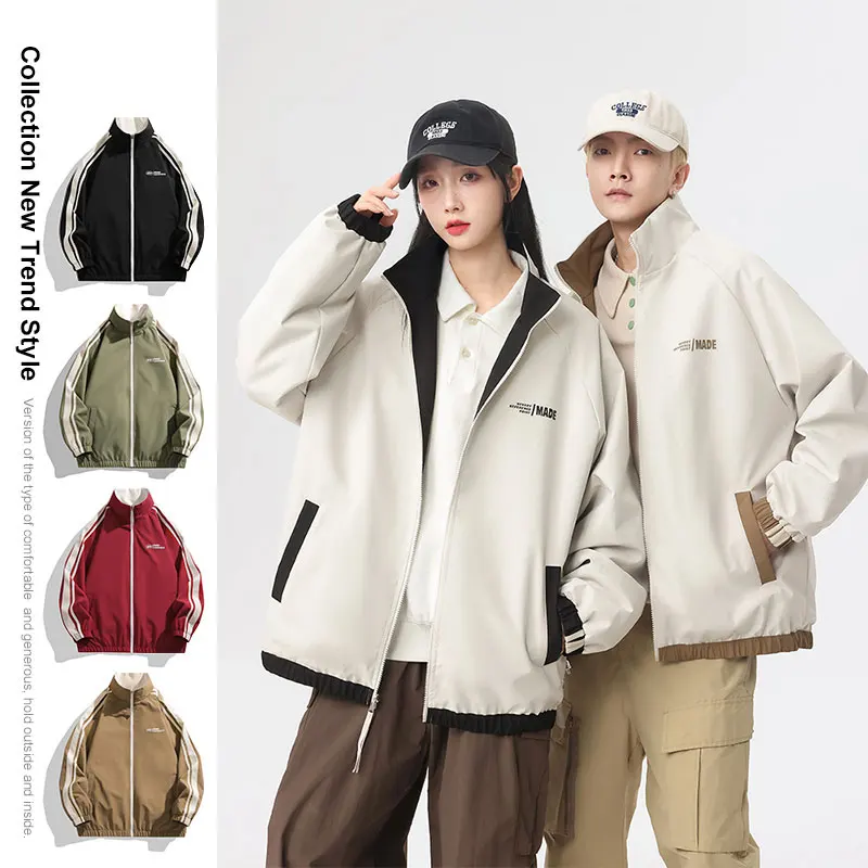 Spring Couple Jacket Y2k Two-sided Long Sleeve Coats Women