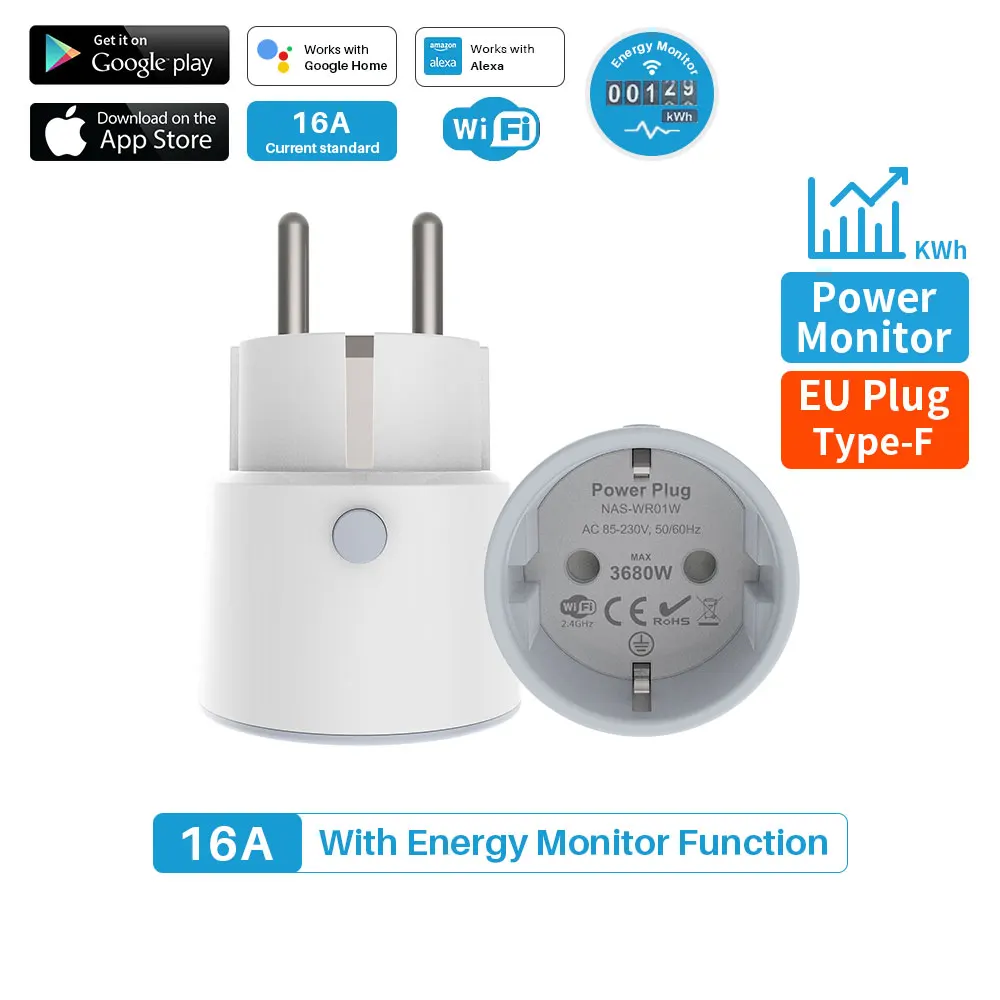 Enchufe inteligente 16A WIFI 3680w Alexa - Atmoss