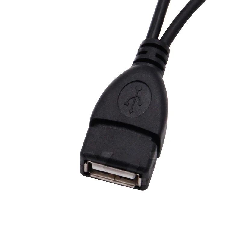 1 2 OTG 마이크로 USB 호스트 전원 Y 분배기 USB 어댑터 Mirco 5 핀 남성 여성 블랙 코드 휴대 전화 충전 케이블
