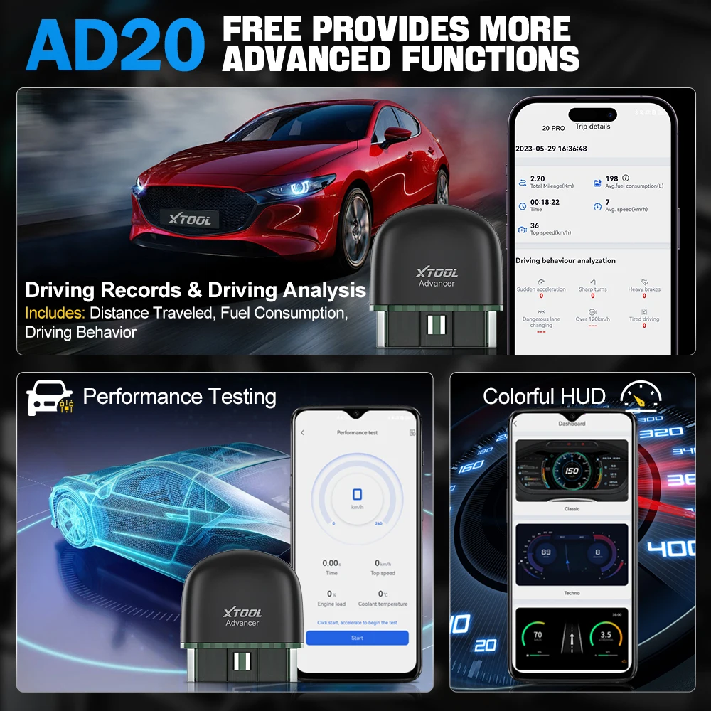 XTOOL Advancer AD20 Car Engine Diagnostic Tools OBD2 Code Reader Scanner Android /IOS Better than ELM327/AD10 Update 5
