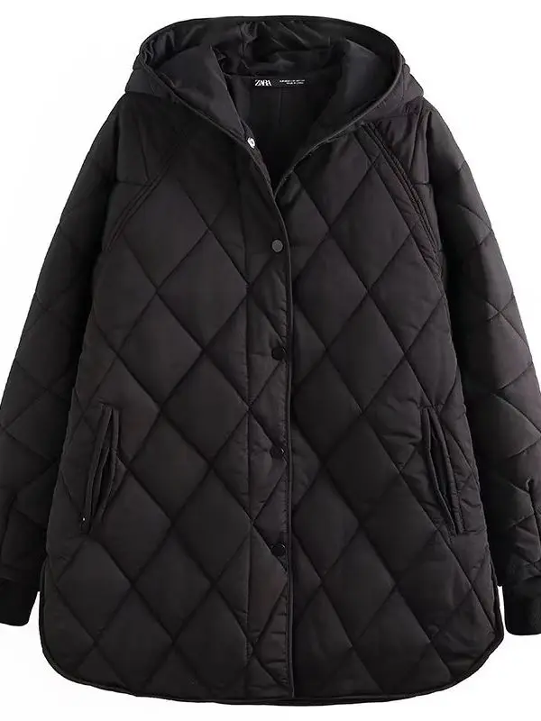 XEASY 2021 الشتاء خمر الدافئة البيج مقنعين طوق ملا...