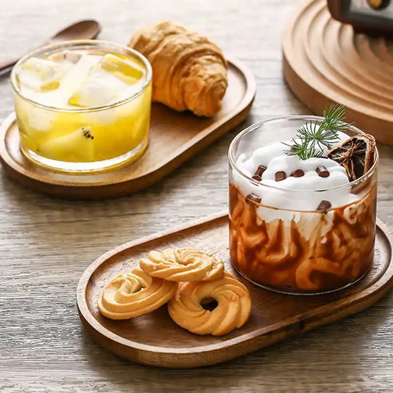 Mini Solid Wood Dessert Plate Japanese Style Serving Tray for Jewellery Key Saucer Trays Fruit Plate Storage Pallet Kitchen Deco 3