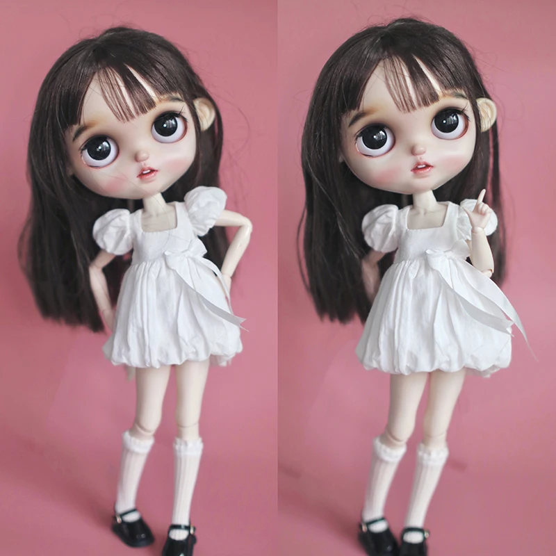 A Pair of Blyth Doll Lace Socks Cute Long White Sock for Blythe Barbie Licca Azone OB24 1/6 Dolls Accessories Children Gifts 4