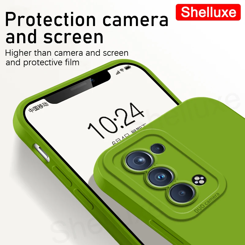 Premium Shelluxe Liquid Silicone Shockproof Phone Case - Square Design, Soft Touch, Enhanced Protection