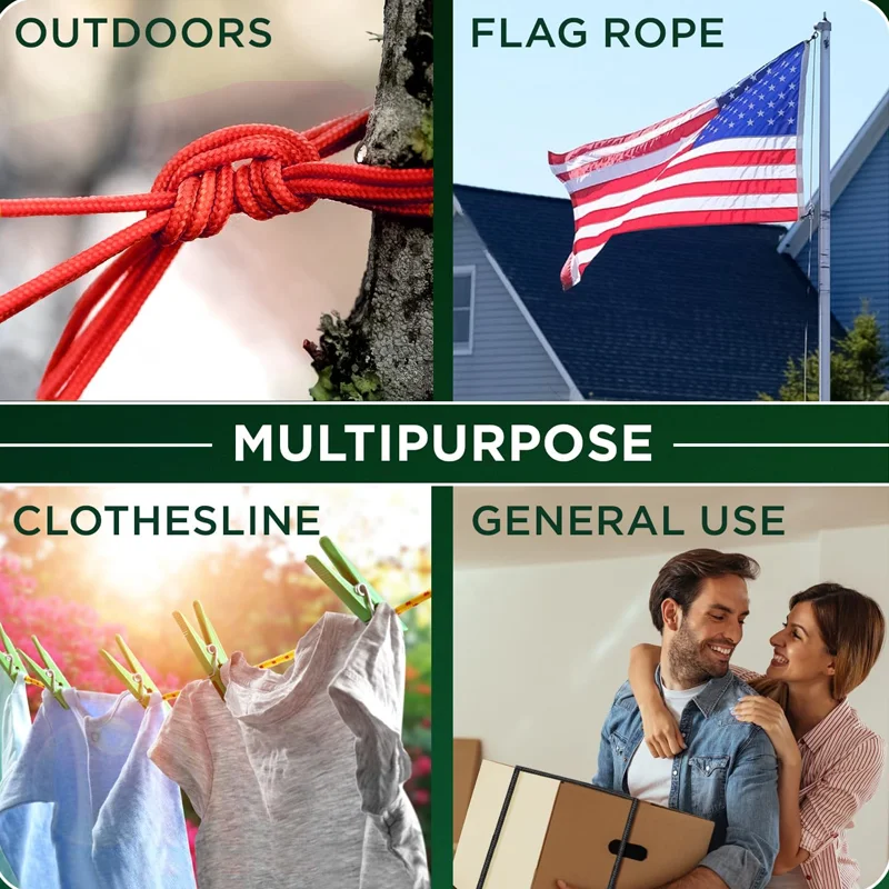 6mm x 20m Outdoor Salvage Rope Colorful Woven Rope Binding Free Clothes Hanging Umbrella Rope Core Nylon Rope paracord rope braided paracord mountaineering rope