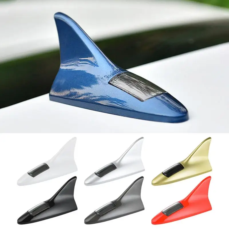 

Waterproof Sharks Fins Car Roof Lights Strong Adhesive LED Marker Lights Shark Fin Car Solar Warning Light Solar-Powered
