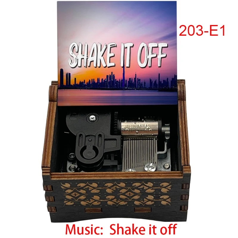 Shake it Off Handmade Wind Up Wooden Music Box for Girlfriend Boyfriend Husband Wife Christmas Gift 4