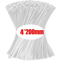 Bulk Pack of Nylon Self - Locking Cable Ties - Adjustable Fastening Straps - 1000pcs (White(4x200mm))