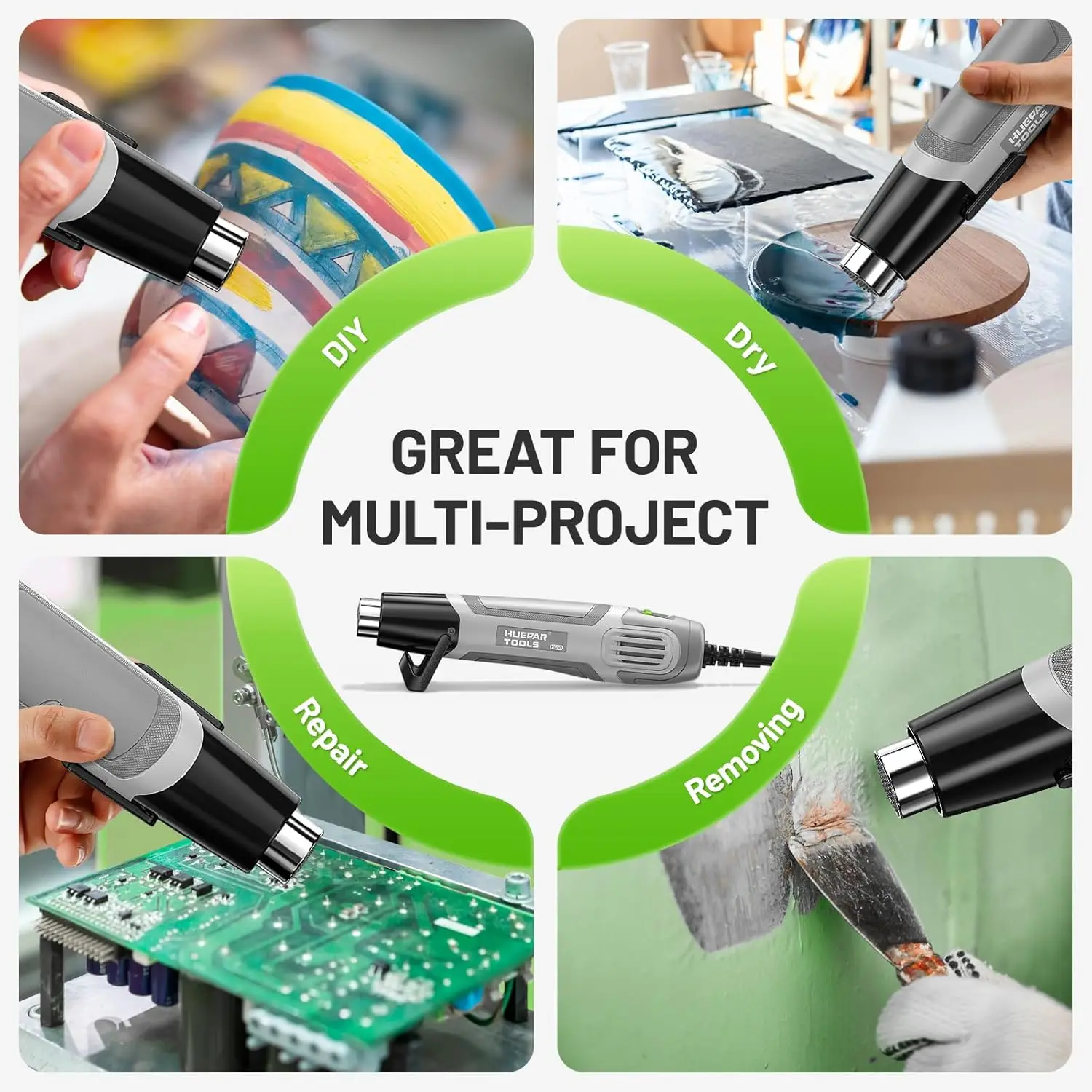 Electrical Mini Heat Gun 500W Handheld Hot Air Gun Dual Temperature Setting 500&deg;C For DIY Craft Embossing Shrink Wrapping PVC hot air gun heat gun mini hot air gun