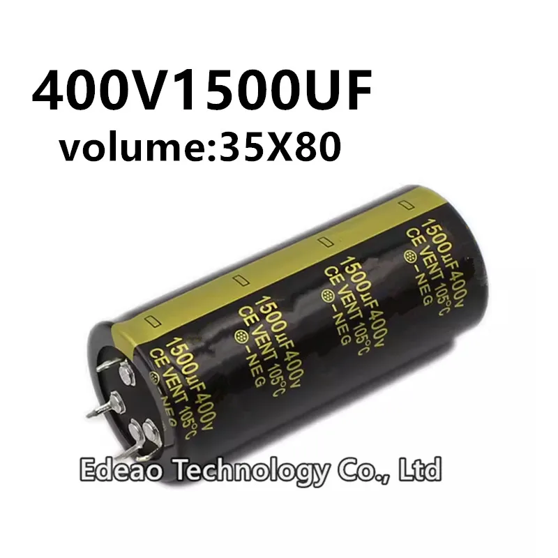 

1Pcs 400V 1500UF 400V1500UF 1500UF400V volume: 35x80 mm 4Pin audio power amplifier inverter aluminum electrolytic capacitor