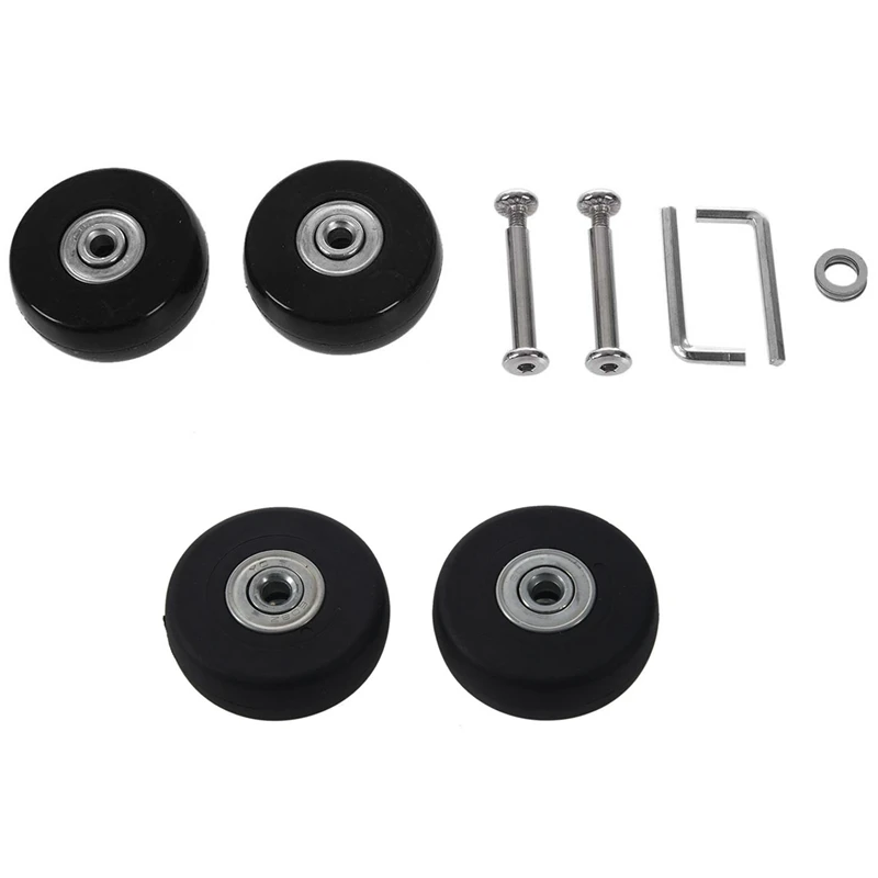 

4 Set Luggage Suitcase Replacement Wheels Axles Deluxe Repair Tool, 2 Set 20mm & 2 Set 15mm