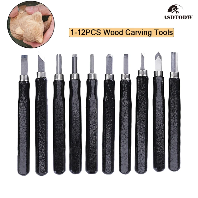 Toolso Stone Carving Tool 10pcs High-Carbon Steel Carving Chisels/Knives  Kits