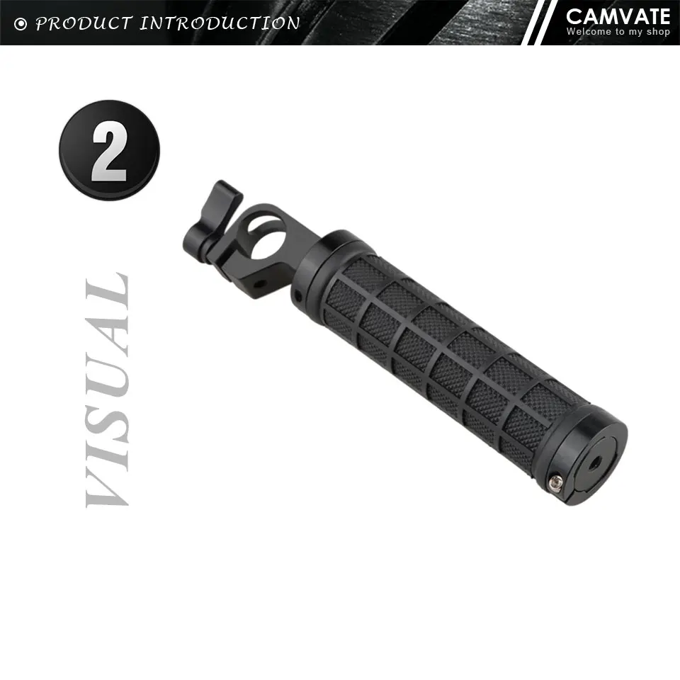 Rubber Camera Rod Handle Grip with 19mm Rod Adapter For DSLR Camera Shoulder Mou