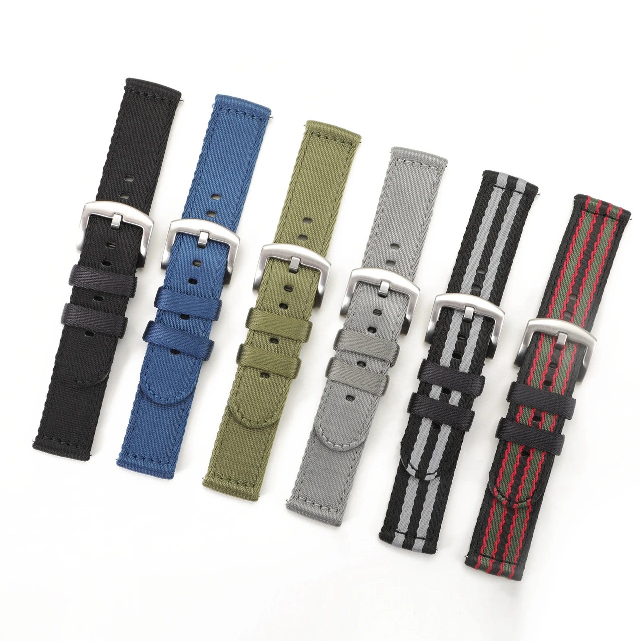 Premium Smooth Nylon Watch Strap - Woven Seatbelt Watchband with Quick Release
