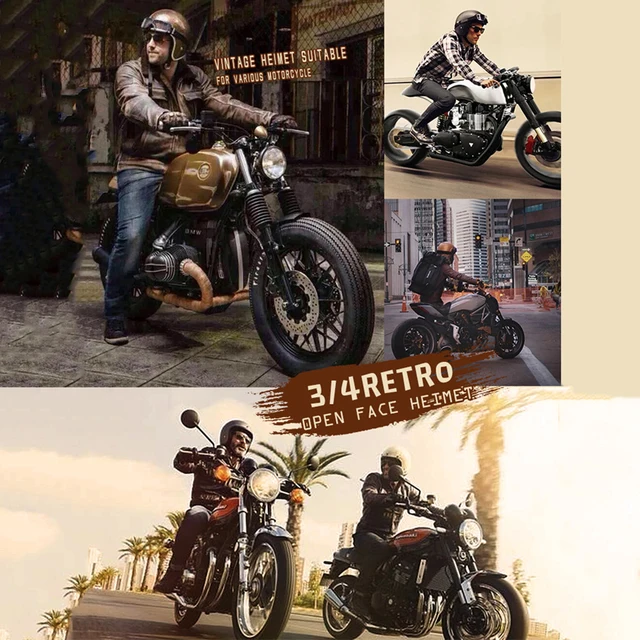 15316-1f63f8.jpg Casque de moto à visage ouvert rétro pour hommes et femmes, mode d'équitation de scooter