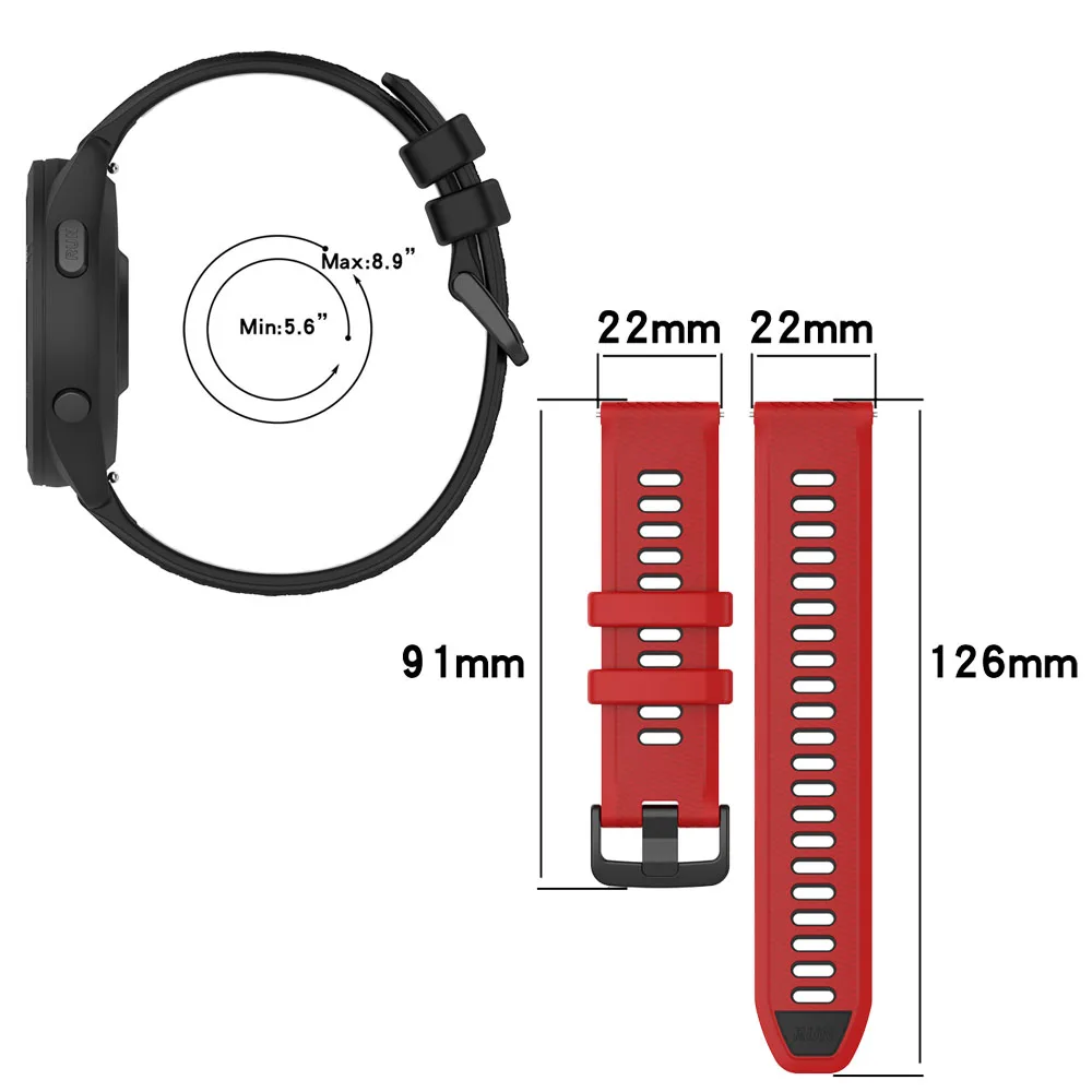 BEHUA 22MM 20MM 18 Garmin Forerunner 255/265 손목 밴드 팔찌 액세서리 용 교체 용 실리콘 시계 밴드 스포츠 시계 스트랩