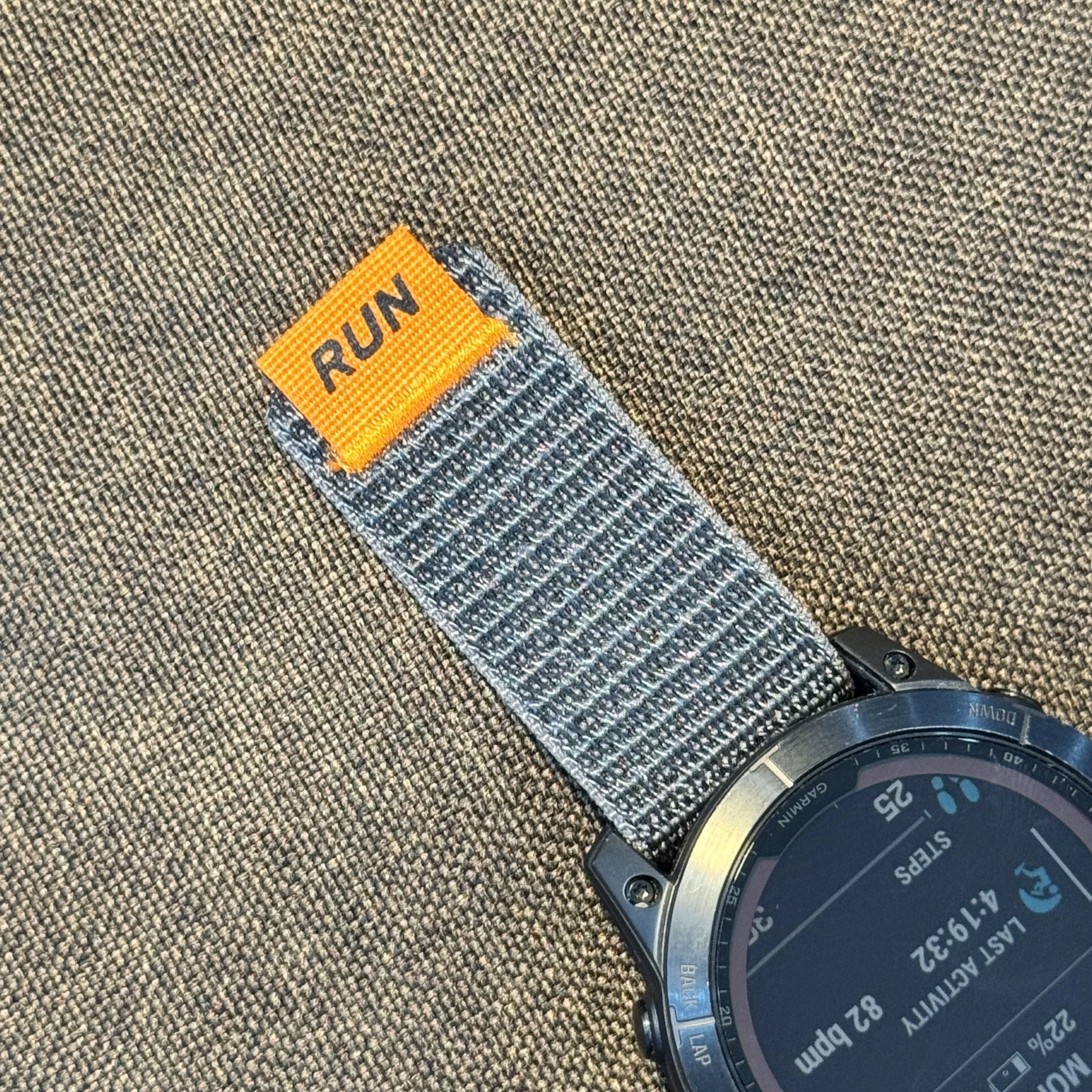 Breathable Nylon Loop Sport Watch Strap, Lightweight Metal-Free Hook & Loop Band