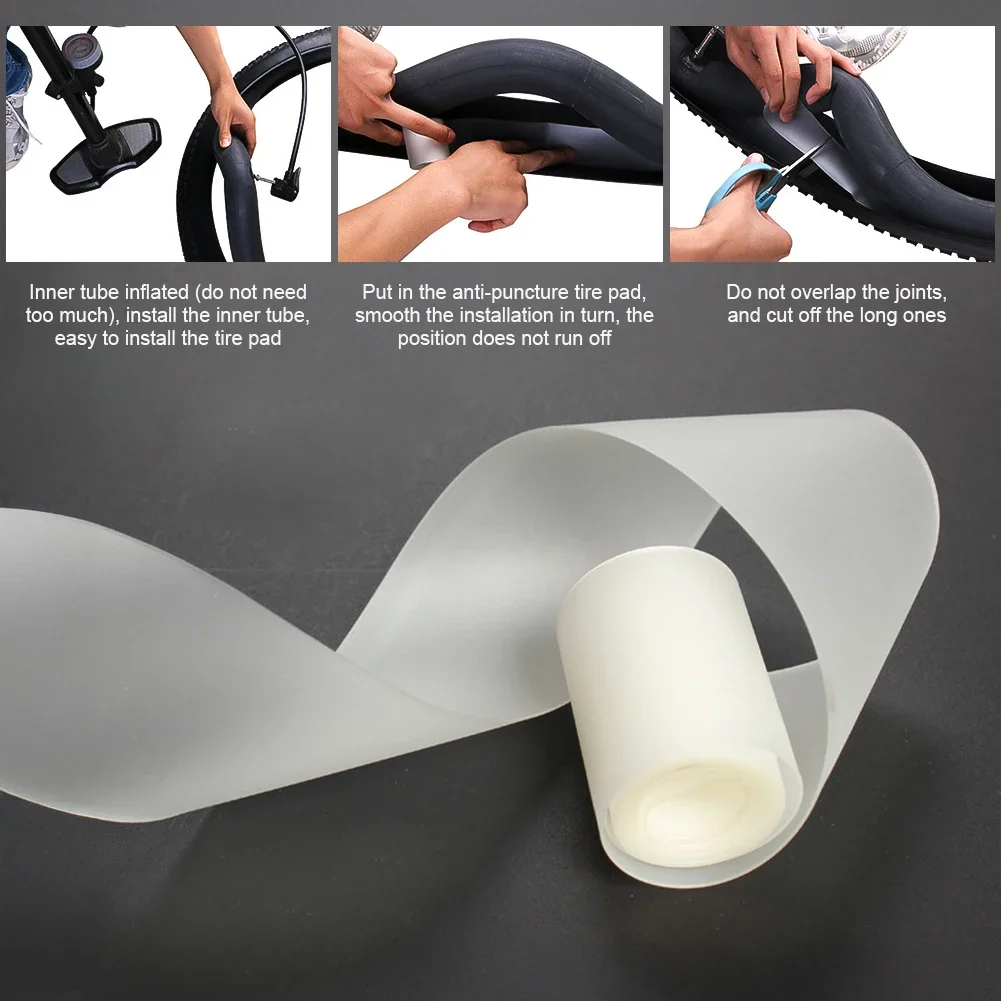 2Pcs Bicycle Puncture Proof Belt 26"27'' 29"700C Bicycle Tire Liner Inner Tube Protector Road Mountain Bike Repair Stab Tape Pad