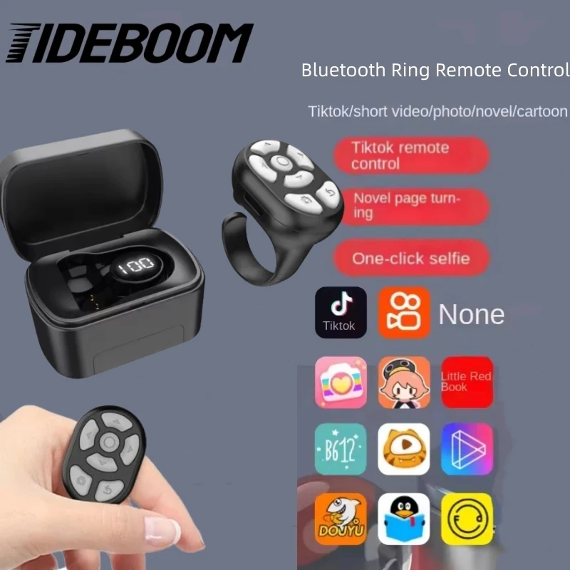 Bluetooth Ring Remote Control for Selfie Video and Page Turning